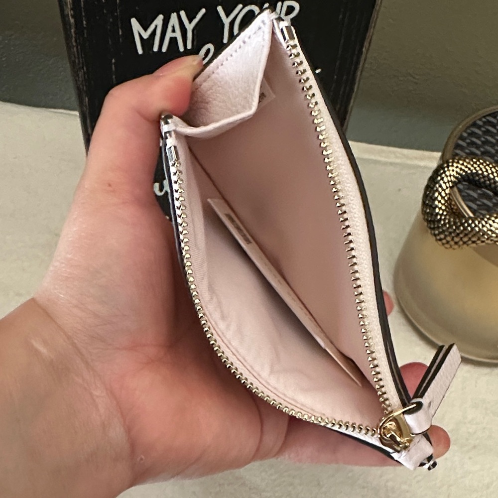 Tory Burch Blush Leather Pouch with Gold Accent - Picture 3 of 3